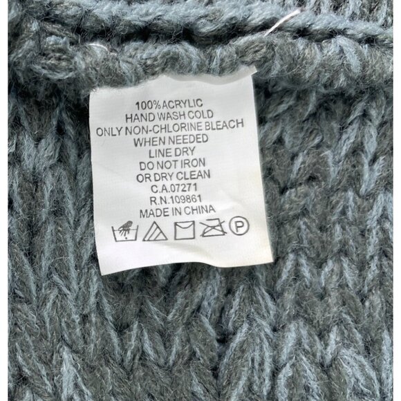 Gray/Blue Chunky Cable Knit Circle Infinity Scarf - Picture 5 of 5